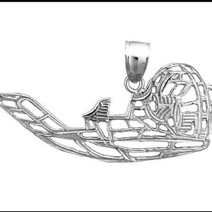 Men/Womens Sterling silver airboat charm